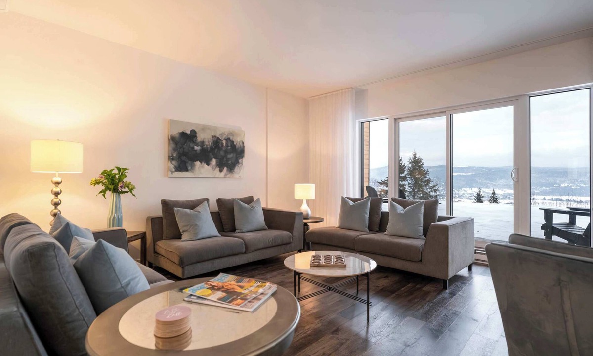 Baie-St-Paul Apartment | 108 | Chic Condo | River View & Comfort with Pool