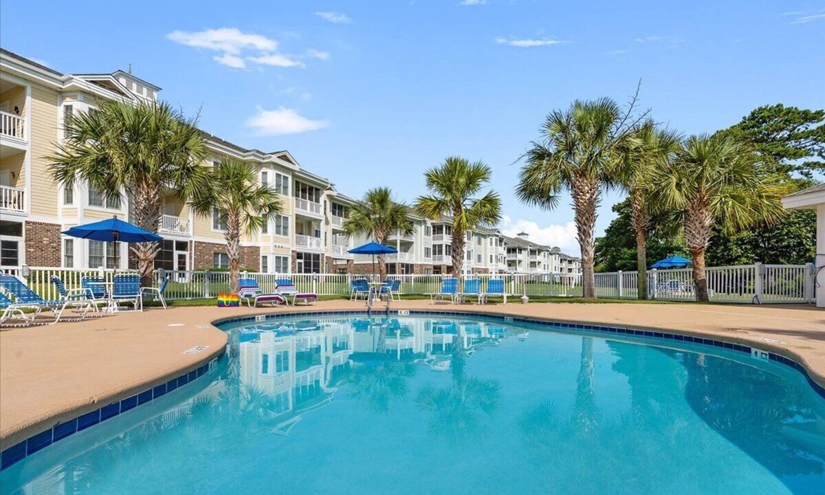 Central Myrtle Beach Condo | Bright & Spacious 2BR with King Bed, Overlooking Pool & Golf Views