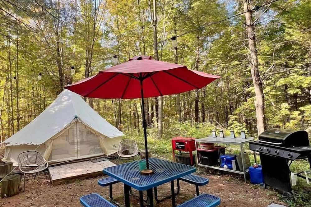 Markdale RV Rental | Glamping Tent at the Koi Pond for a Romantic Getaway, Ontario