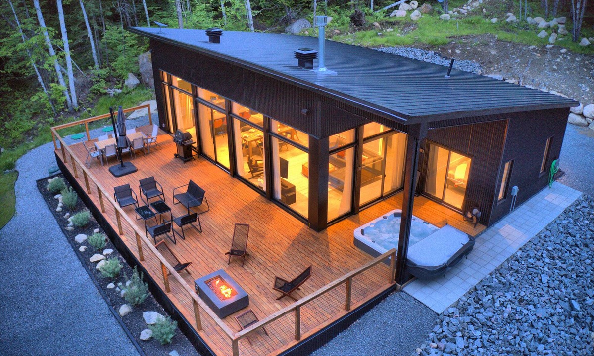 Lac-Superieur Ski Chalet | KALLM Mont-Tremblant luxury chalet with sauna, hot tub, private beach on 8acres
