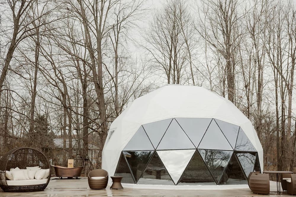 Marmora Cabin | Peaceful Boho Dome Escape with Open Field Views in Ontario, Canada