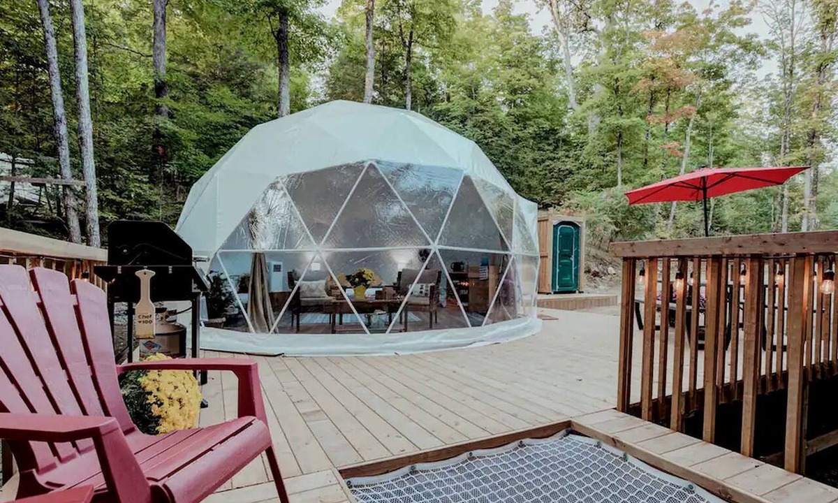 North Frontenac RV Rental | Ravine Dome Surrounded By Nature and Overlooking the Mississippi River in Ompah, Ontario