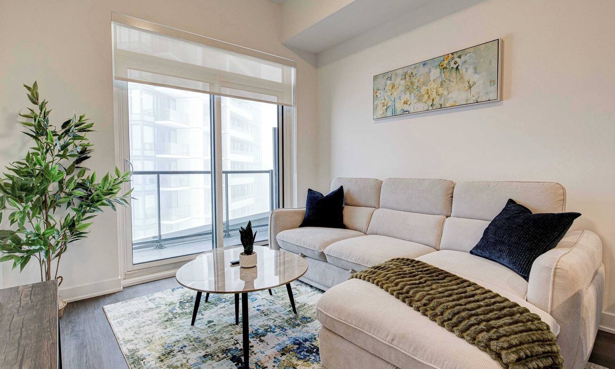 Kitchener Condo | Stylish Downtown Suite with Patio & City Views