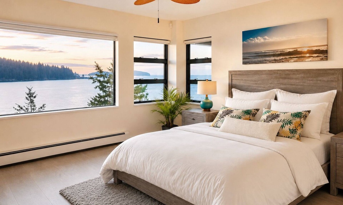 Gibsons House | Waterfront Room with Private Bath and Deck Near Marina, Private Beach Access