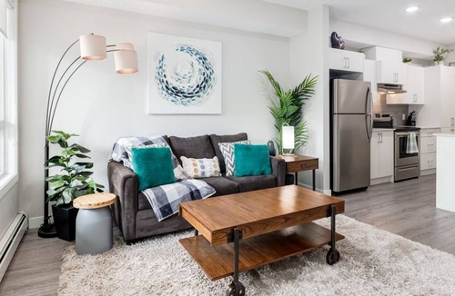 Shaganappi Apartment | $0 Cleaning Fee w/ Electric Fireplace and Pull Out Sofa