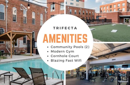 Downtown Apartment | 100 Year-Old Historic Brick 2BR Loft & Large Patio & Hammocks & High Ceiling