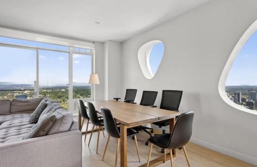 Surrey Apartment | 3BR Penthouse with Skyline Views & Patio