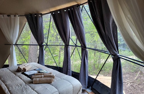 Division No. 3 Cabin | Amazing Forest Dome with Private Deck and Lofted Interior in Alberta