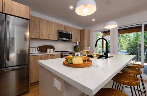 Les Eboulements Ski Chalet | Aspen 88: Hot Tub, 8km Trails & Forest Views