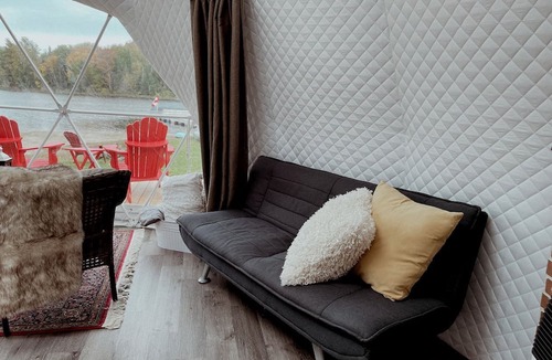 Whitestone RV Rental | Canadian Glamping Escape in Pet-Friendly Beach Dome in Dunchurch, Ontario