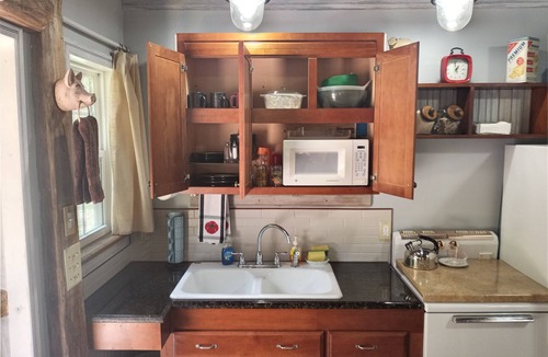 Henderson Cabin | Charming cabin get away w/walk-in shower, kitchenette, AC/heat, WiFi