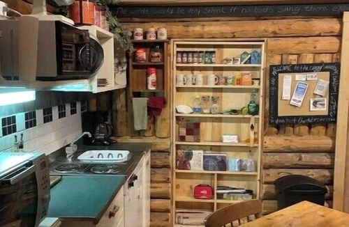 Caroline Cabin | Cozy country log cabin Art/Spa Getaway