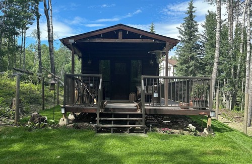 Northern Alberta Cabin | Cozy, secluded cabin with stunning private garden and large covered deck.