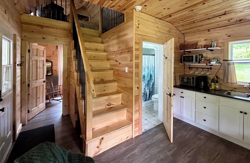 Canterbury Cabin | Elevated cabin nestled among the trees, and the Saint John River. Pet friendly.