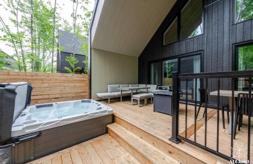 Pont-Rouge Ski Chalet | Entracte Spa prive Vue sur le boise Chalet premium pour 10 personnes