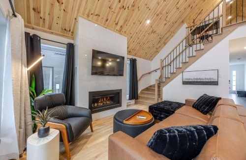 Pont-Rouge Ski Chalet | Entracte Spa prive Vue sur le boise Chalet premium pour 10 personnes