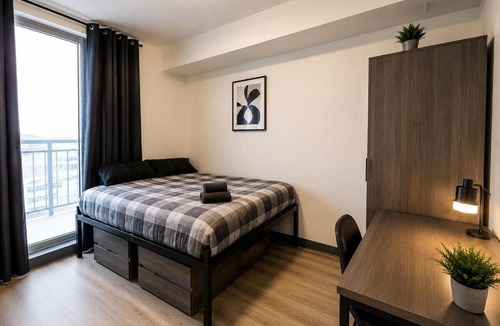Waterloo Apartment | Modern 2BR Oasis Sleeps up to 6 with private balcony
