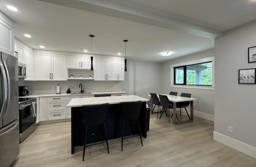 Youbou Condo | Modern Lakefront Retreat with Private Sauna & Scenic Views
