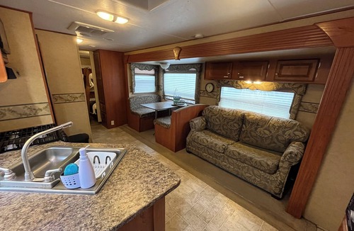 Mountain View House | Payne Lake Wilderness Huts - Camper A18 A cozy camper near a quiet lake!