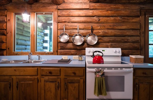 Guilford Cabin | Rustically Romantic Log Cabin near Sweet Pond