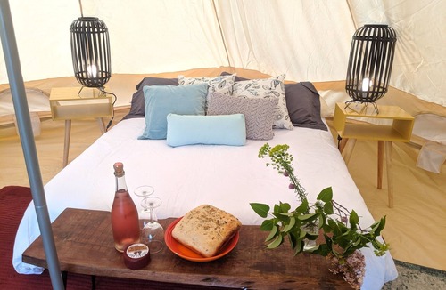 Pender Island Resort | Waterfront Furnished Bell Tent on Pender Island - Rustic Charm & Serene Views