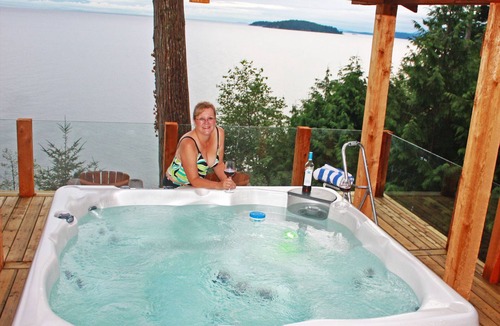 Davis Bay House | Waterfront, Hot Tub, Private Beach, Views, Huge Deck