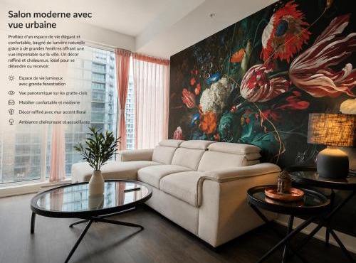 Élégant condo avec vue panoramique au cœur de Montréal