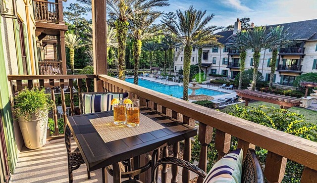 5208-2 Pool front view- no carpet- balcony- near historic district & beaches