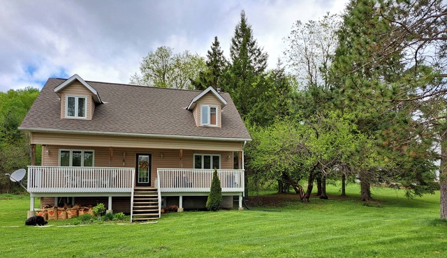 Big, rustic cottage with all the amenities. Pet Friendly! Jet tub! Fire Pit!