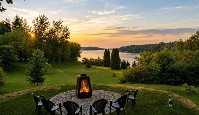 Chalet Bleu de la Baie Boudreault - Vu sur le lac