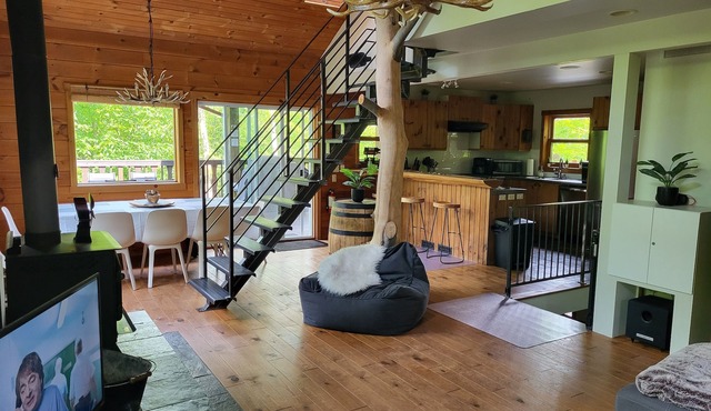 Chalet Laperle with spa on mountain