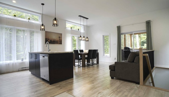 Chalet le Cerf (modern, spa, BBQ, waterfront lake Lili)