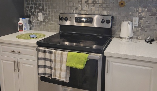 Clean apartment with 4 free parking spaces.