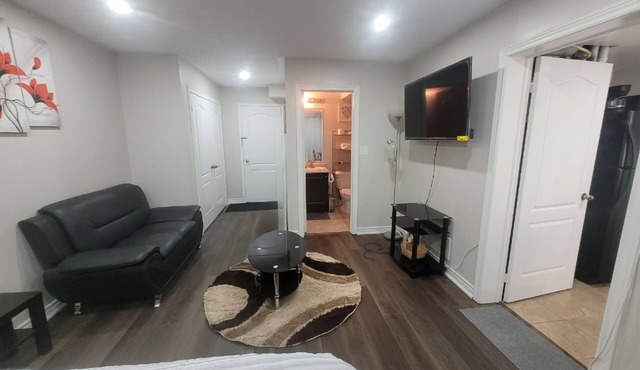 Cozy One-bedroom Walkout Apartment with Living Area & full kitchen- Entire Home