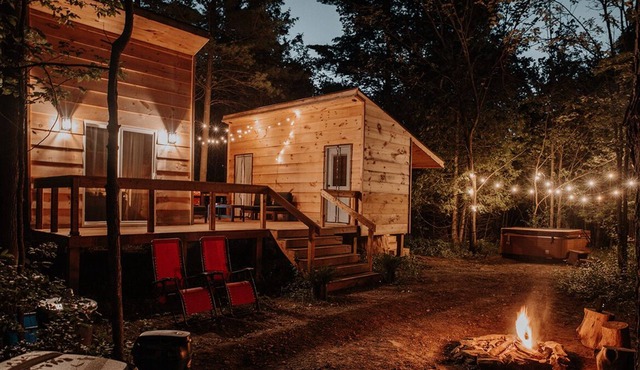 Hidden cabin on a horse ranch with hot tub