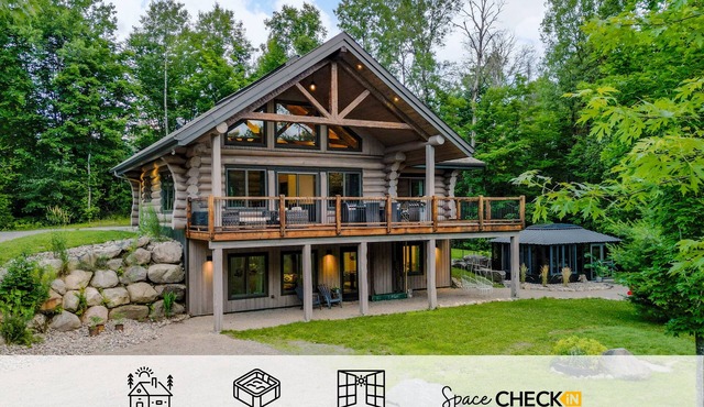 La Flamme des Montagnes | AC | Luxurious Log Cabin | Spa | BBQ | EV Charger