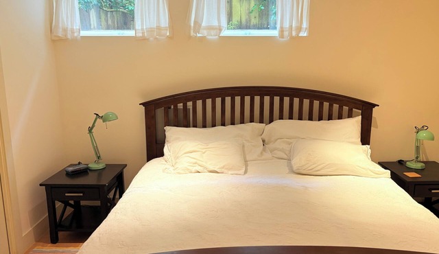 Near UBC, downtown, airport, beach & only blocks from forested park & transit.