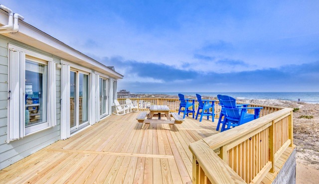 Oceanfront Dog Friendly Home in Waves w/Private Pool, Hot Tub, Tiki Bar, Grill