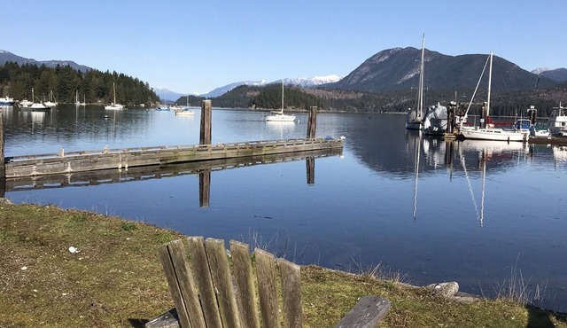 Raven Cabin on waterfront property of Porpoise Bay with beach access.