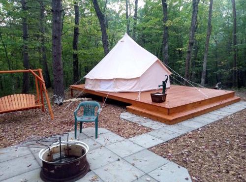 Remote Equipped Bell Tent Surrounded by Nature with Great Hiking Trails in Virginia