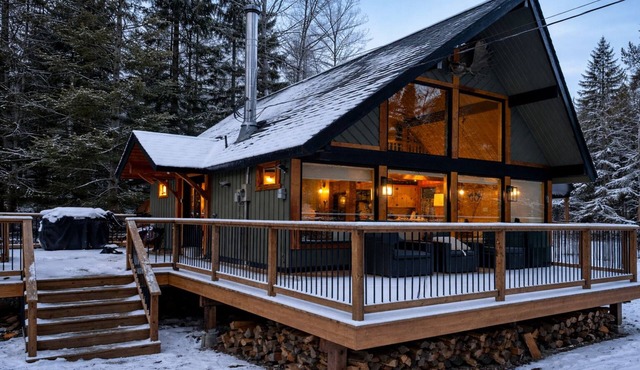 Ski-In 4BR Chalet with Private Hot Tub, Steps to Bunny Hill