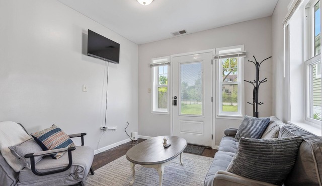 Super Sleek large Tiny house by Westmont Metra large enclosed yard and parking.