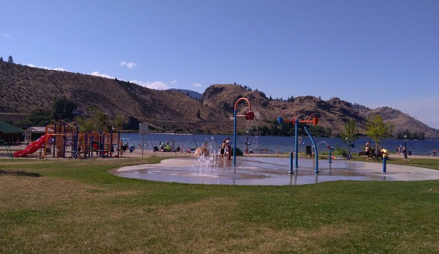 View/Walk to sandy Skaha Lake beach + rest at Christie Memorial Provincial Park