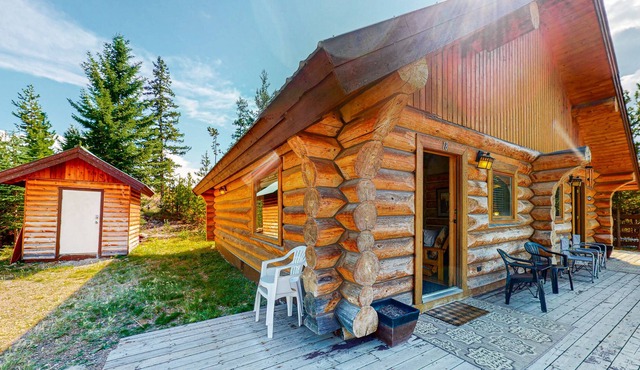 Wilderness resort cabin with deck, full kitchen, complimentary internet