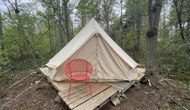 Woodland Bell Tent, Glamping near Fredericton, NB!
